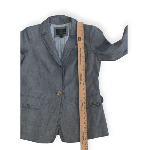 NWOT J. Crew Regent Chambray Blazer with Single Button - Picture 4 of 10